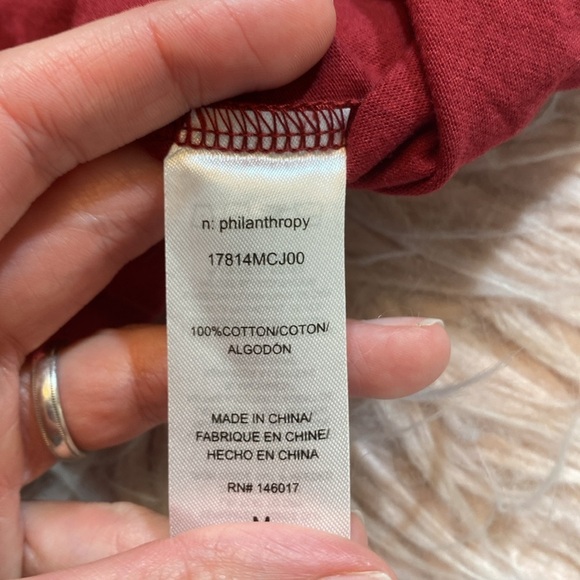 NWT N:Philanthropy Oxblood Cut Out Long Sleeve Tee sz M - Picture 10 of 11